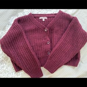 Love tree cropped cardigan buttons up